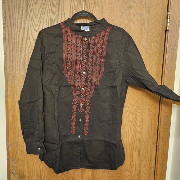 DG2 by Diane Gilman Black and Red Pullover top for Women Plus Size 1X NWOT - Picture 1 of 12